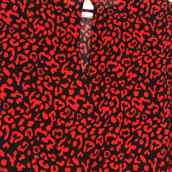 DEAL!!Red, black animal print flattering midi dress, XS - Picture 5 of 6